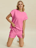 FAM-FAM Double Take Full Size Texture T-Shirt and Shorts Set