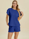 FAM-FAM Double Take Full Size Texture T-Shirt and Shorts Set