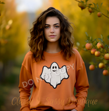 Chenille patch ghost or pumpkin shirts