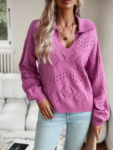 V-Neck Cutout Sweater